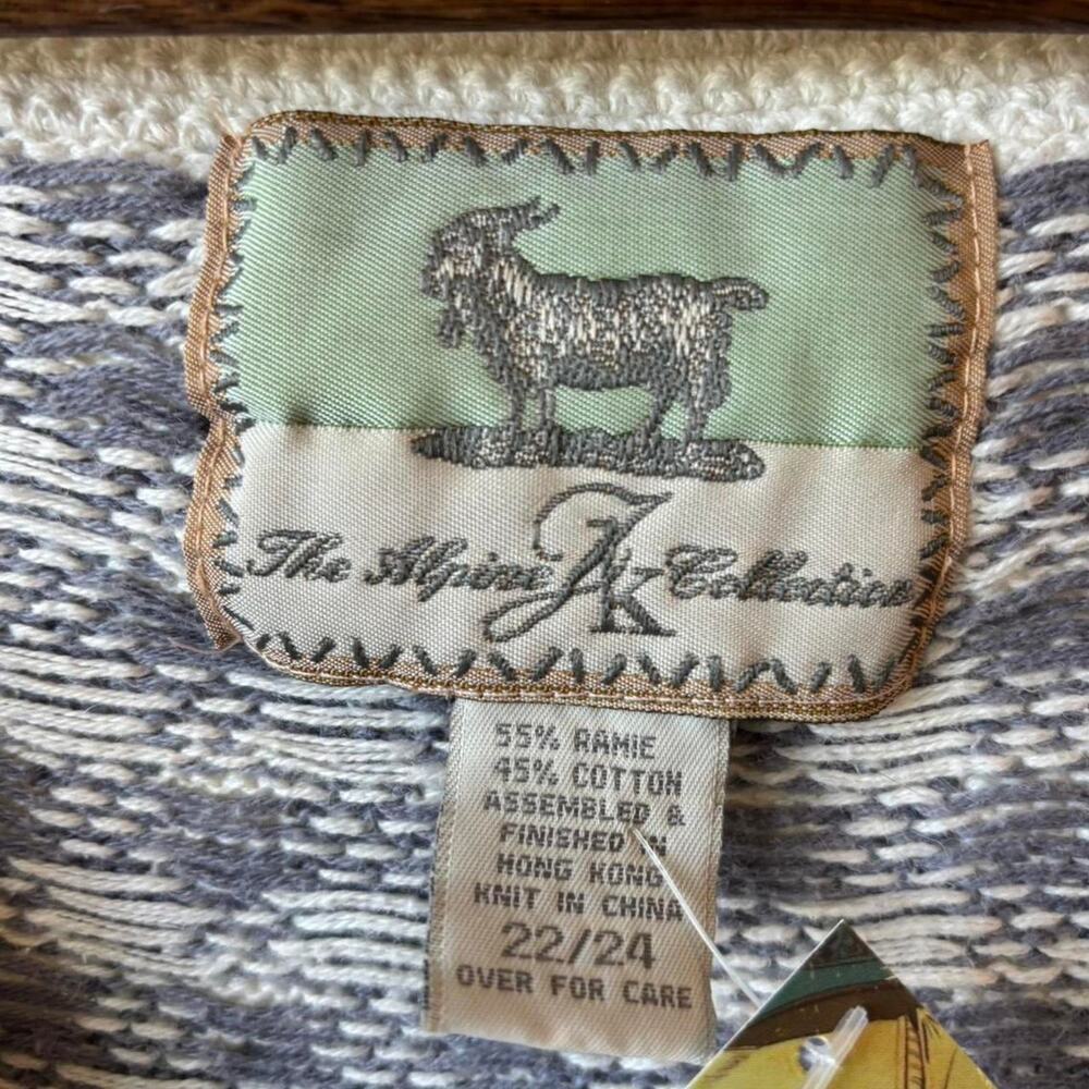 90s Knit Cream Sweater Vest – Cottagecore Floral Embroidered XXL - Picture 8 of 8